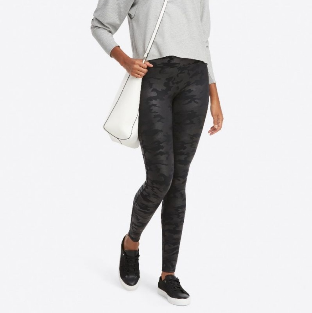 NWT - spanx brand camo faux leather leggings